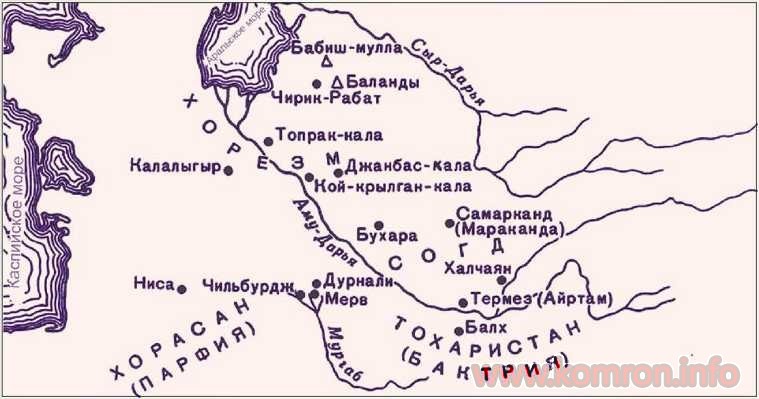 Карта Древнего Хорезма